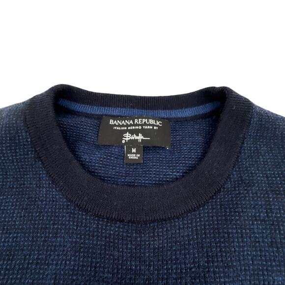 BANANA REPUBLIC Yarn by Baruffa Birdseye Preppy Sweater M - Picture 5 of 10